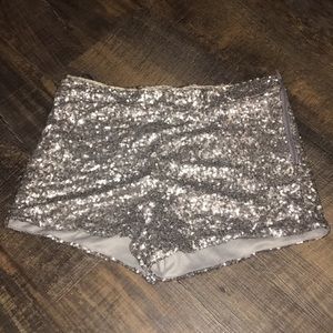 Silver Sparkly Shorts